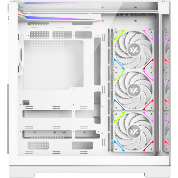 Afbeelding laden in galerijviewer, Xyz pc gear tesseract a-rgb midi tower behuizing (wit | 2x usb-a | 1x usb-c | rgb | tempered glass)
