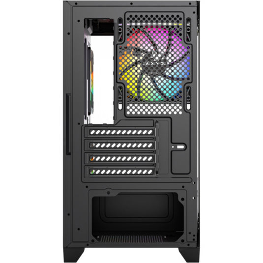 Xyz pc gear titanium view lite midi tower behuizing (zwart | 2x usb-a | tempered glass)