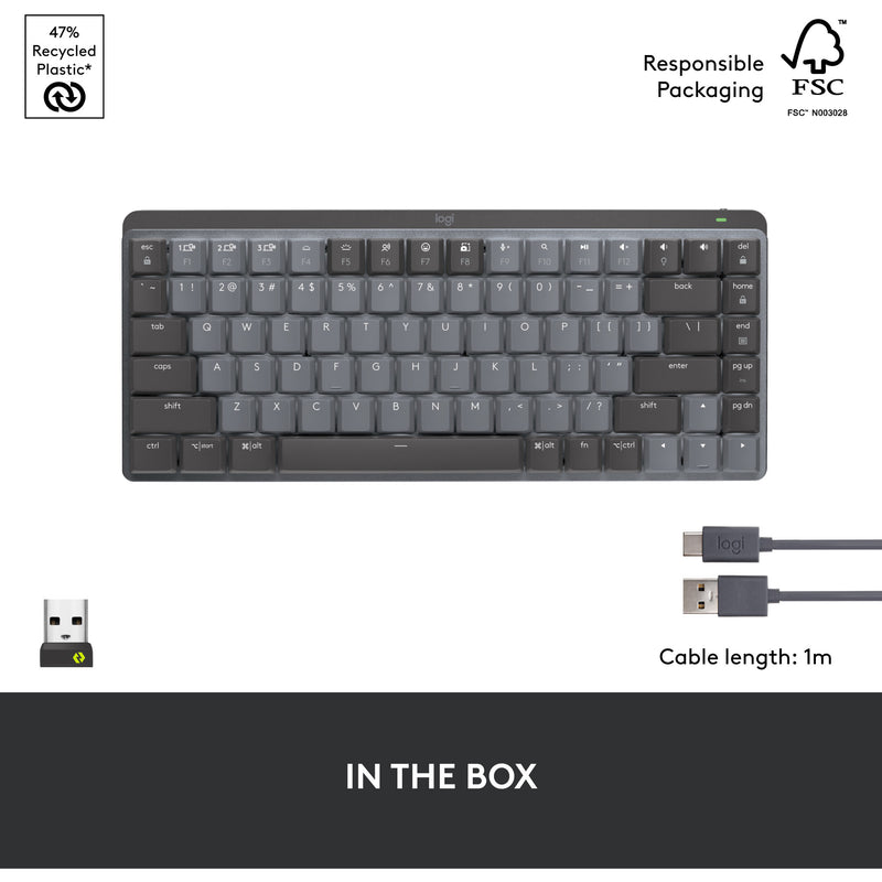 Load image into Gallery viewer, Logitech mx mechanical mini, toetsenbord (zwart grijs, us-international, gl tactile, bluetooth low energy)

