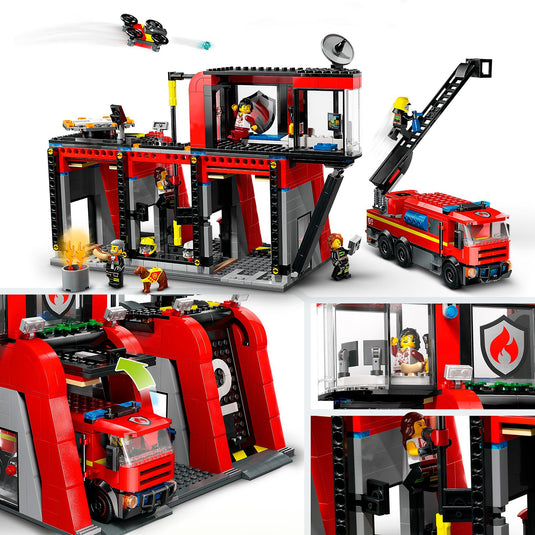 Lego city 60414 brandweerkazerne en brandweerauto