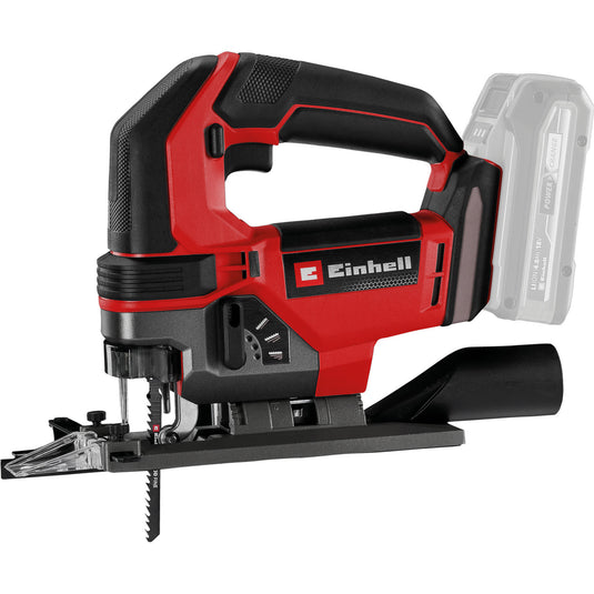 Einhell te-js 18 100 li - solo accu decoupeerzaag (rood zwart, accu en oplader niet inbegrepen )