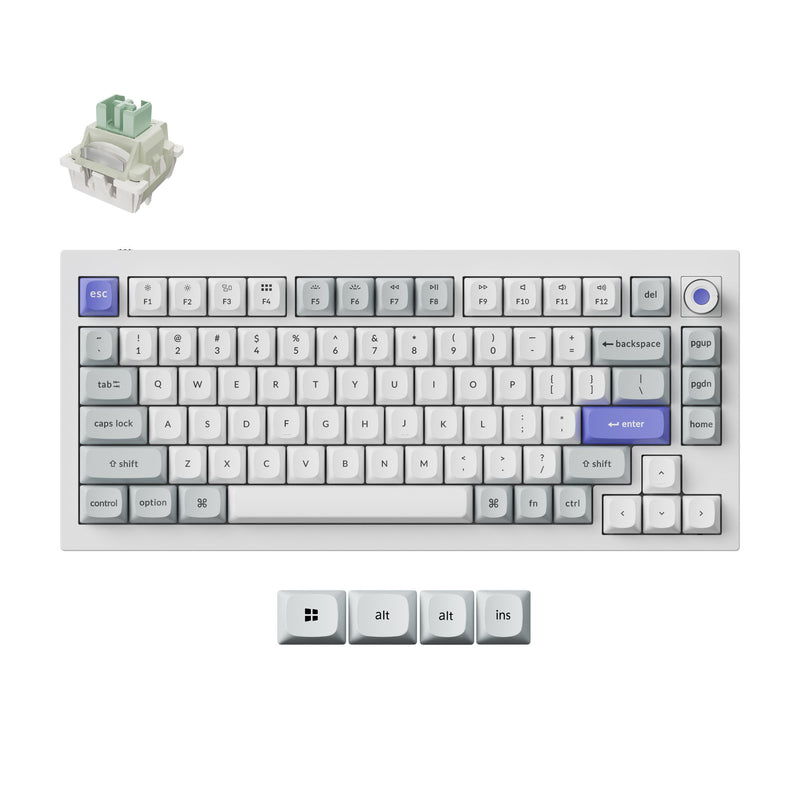 Load image into Gallery viewer, Keychron q1 he 8k magnetic switch keyboard (wit, us lay-out (qwerty), ultra-fast lime, 75%, rgb, hot swap, 8k)
