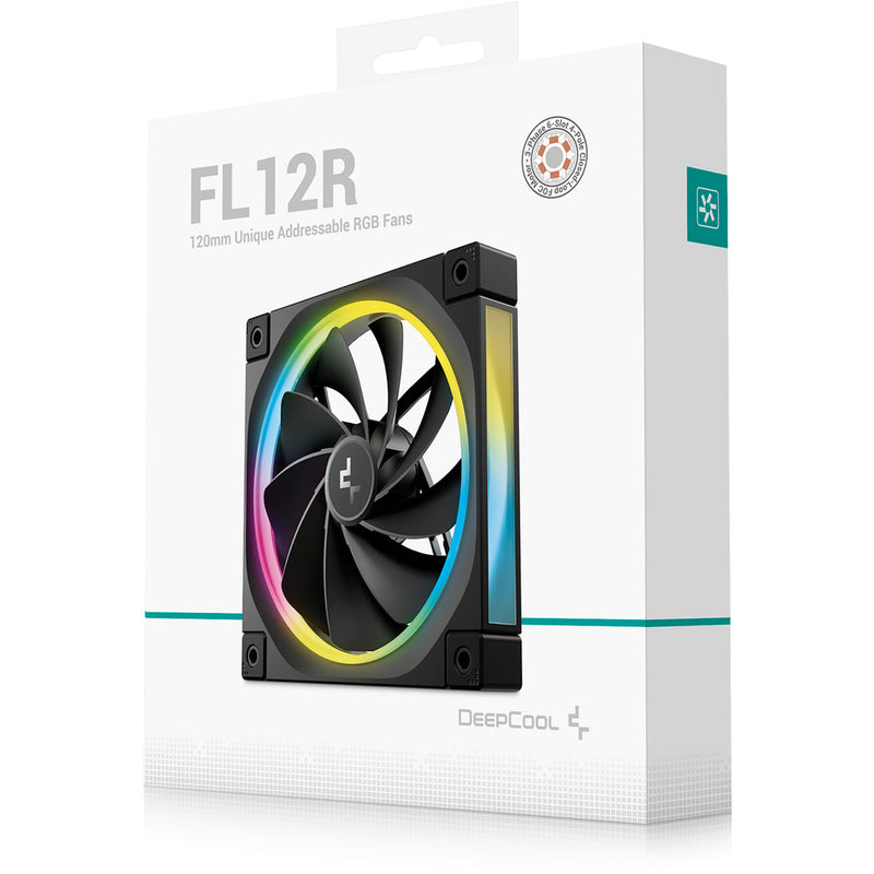 Afbeelding laden in galerijviewer, Deepcool fl12r rgb case fan (zwart, 120 x 120 x 25 mm, pwm)
