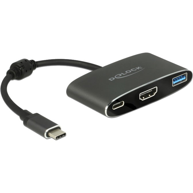Load image into Gallery viewer, Delock usb-c male > hdmi female + usb-a + usb-c pd adapter (zwart, 0,2 meter, 4k 30hz)
