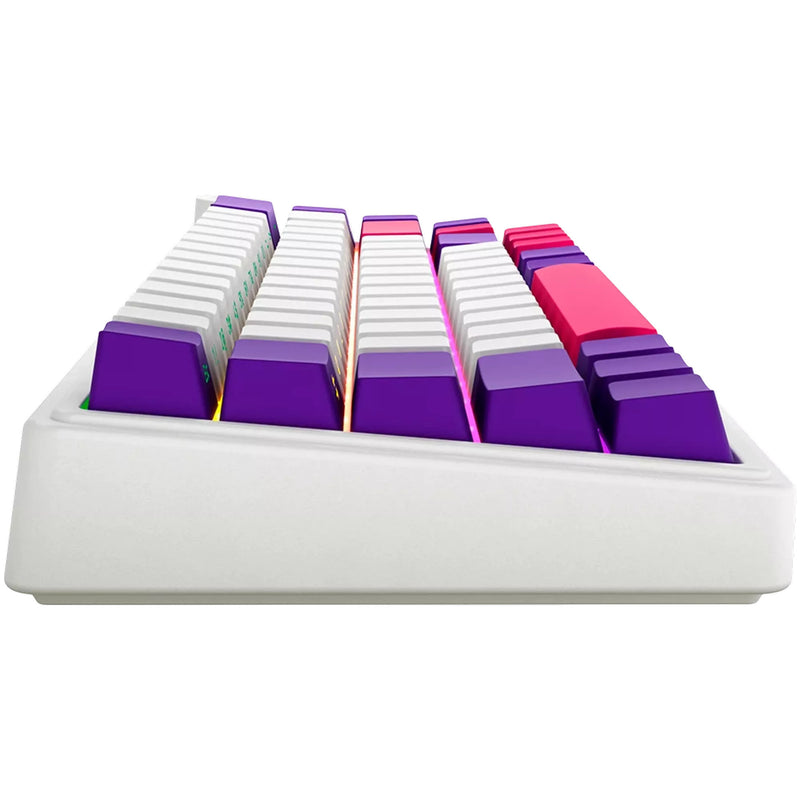 Load image into Gallery viewer, Lorgar kbp70mw rgb mechanisch gaming toetsenbord (wit, us lay-out (qwerty), logar toxic purple, 65%, rgb, hot-swappable, pbt double-shot, bluetooth | 2.4ghz | usb)
