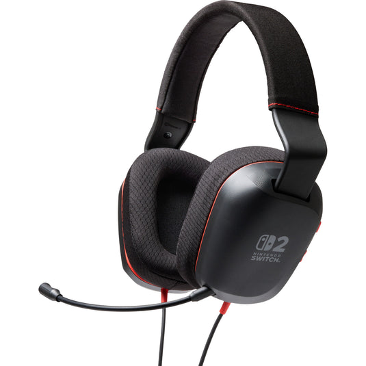 Powera bedrade stereoheadset voor nintendo switch 2 over-ear gaming headset (zwart rood, nintendo switch 2, nintendo switch – oled model, nintendo switch, nintendo switch lite)