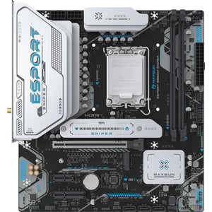 Maxsun ms-esport b860m sniper wifi socket 1851 moederbord (zwart, raid, 2.5 gb-lan, wlan, bt, sound, µatx)