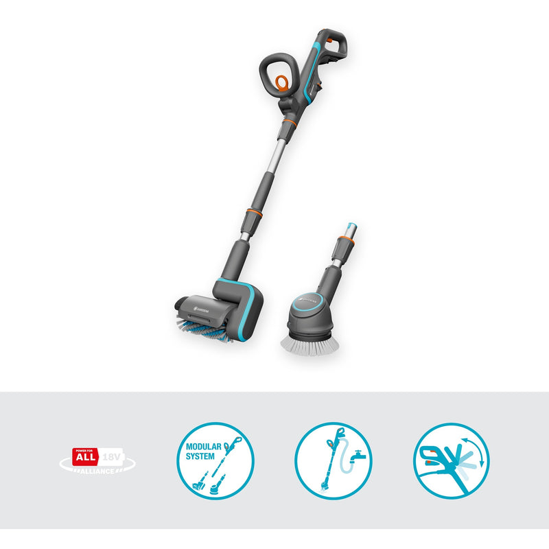 Load image into Gallery viewer, Gardena aquabrush universal accu-multireiniger 04 18v p4a solo vloerreiniger (grijs turquoise, 14842-55, power for all alliance, accu en lader niet inbegrepen)
