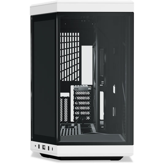 Hyte y70 touch infinite midi tower behuizing (wit zwart | 2x usb-a | 1x usb-c | tempered glass)