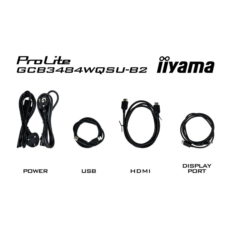Load image into Gallery viewer, Iiyama g-master red eagle gcb3484wqsu-b2 34 curved ultrawide gaming monitor (zwart, hdmi, displayport, usb, audio, amd free-sync, dual mode)
