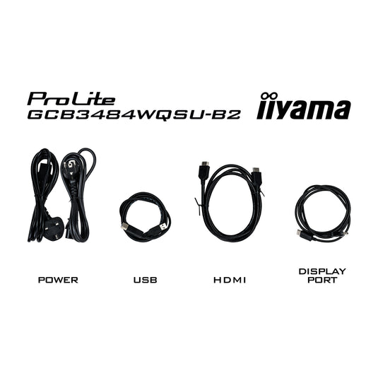 Iiyama g-master red eagle gcb3484wqsu-b2 34 curved ultrawide gaming monitor (zwart, hdmi, displayport, usb, audio, amd free-sync, dual mode)