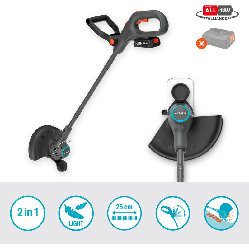 Load image into Gallery viewer, Gardena gazontrimmer easytrim 25 18v grastrimmer (grijs turquoise, accu en oplader niet inbegrepen)

