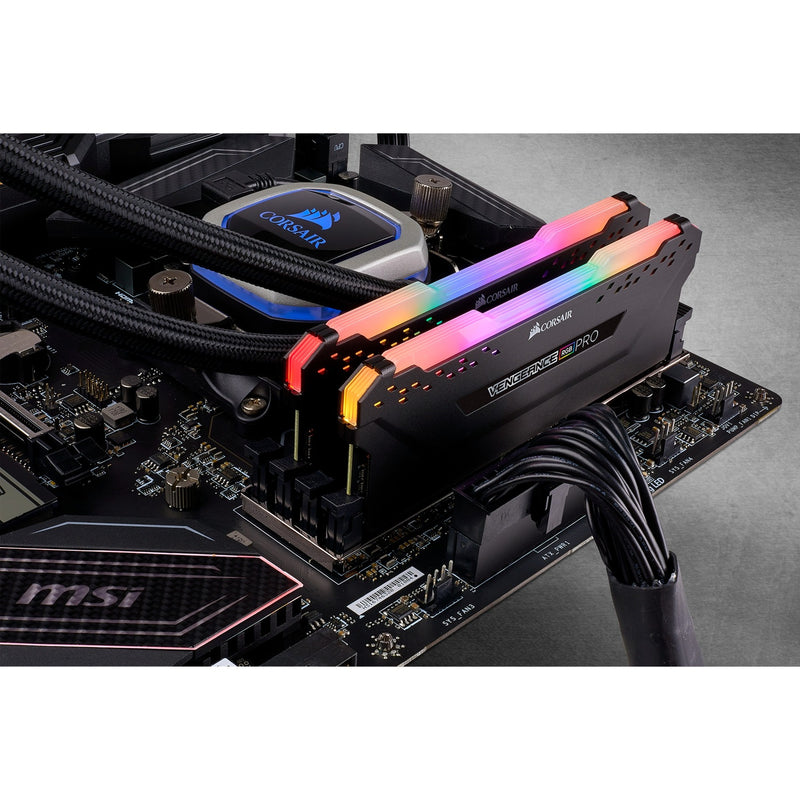 Load image into Gallery viewer, Corsair vengeance rgb pro 32 gb ddr4-3200 (2x 16 gb) werkgeheugen (zwart, cmw32gx4m2e3200c16, xmp 2.0)
