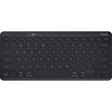 Trust lyra compact draadloos toetsenbord (zwart, us lay-out (qwerty), scissor switches, 65%, 2,4 ghz usb, bluetooth)