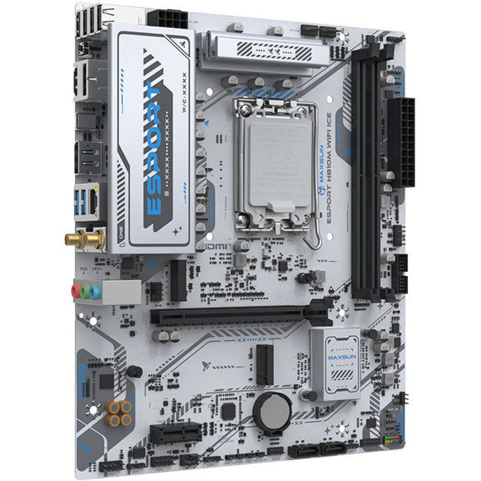 Afbeelding laden in galerijviewer, Maxsun ms-esport h810m wifi ice socket 1851 moederbord (wit, 2.5 gb-lan, wlan, bt, sound, µatx)
