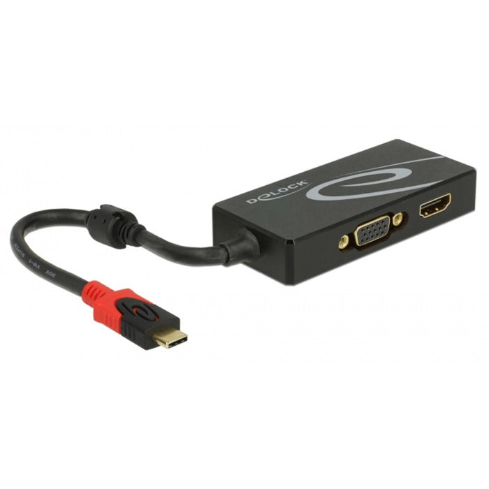 Load image into Gallery viewer, Delock usb-c > hdmi vga adapter (zwart, 0,2 meter)
