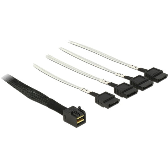 Delock mini sas hd sff-8643 naar 4x sata 7-pin kabel (zwart, 0,5 meter)