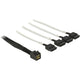 Delock mini sas hd sff-8643 naar 4x sata 7-pin kabel (zwart, 0,5 meter)