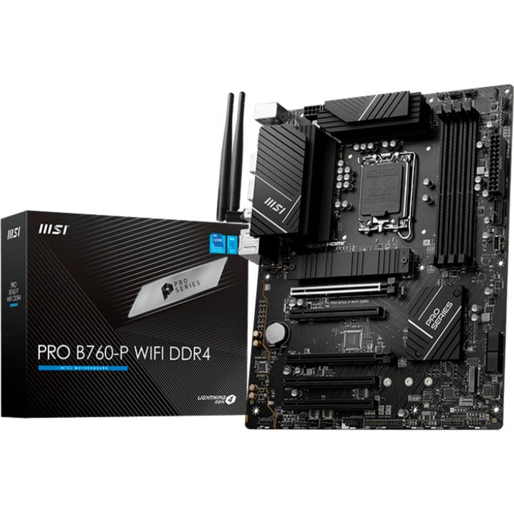 Load image into Gallery viewer, Msi pro b760-p wifi ddr4 socket 1700 moederbord (raid, 2.5 gb-lan, wifi, bt, sound, atx)
