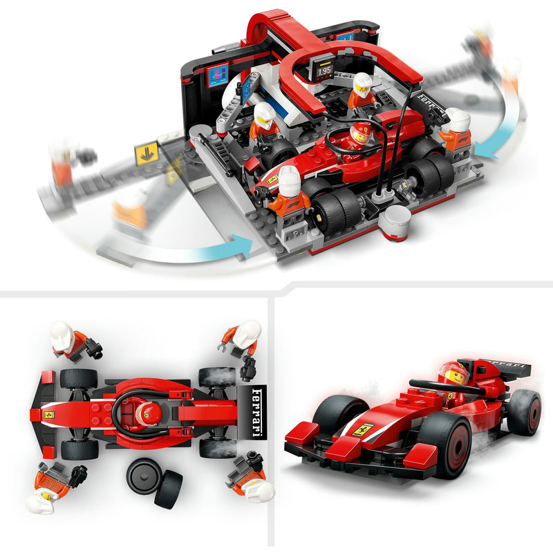 Load image into Gallery viewer, Lego city f1 pitstop en pitcrew met ferrari auto - 60443
