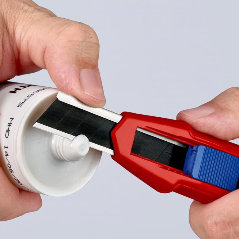 Load image into Gallery viewer, Knipex cutix universele mes stanleymes (rood blauw, incl. 2 mesbladen)
