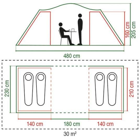 Coleman spruce falls 4 tent (donkergroen lichtgrijs)