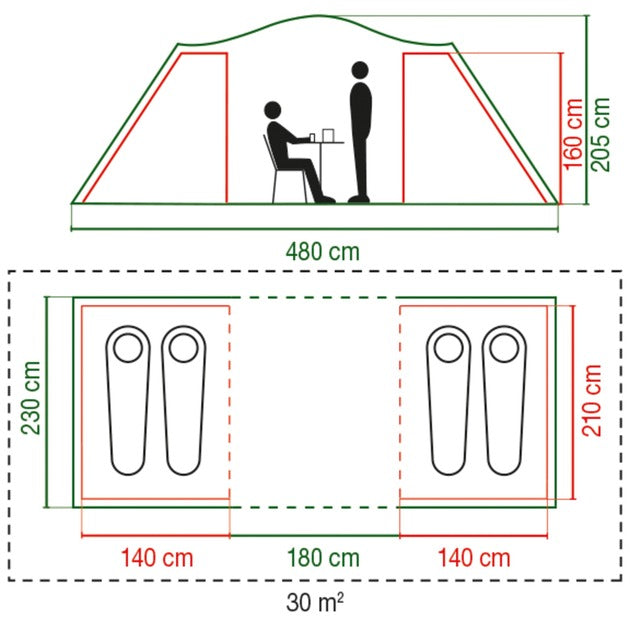 Load image into Gallery viewer, Coleman spruce falls 4 tent (donkergroen lichtgrijs)
