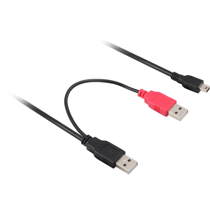 Load image into Gallery viewer, Delock 2x usb-a 2.0 male > usb mini 5-pin splitterkabel (zwart rood, 1 meter)
