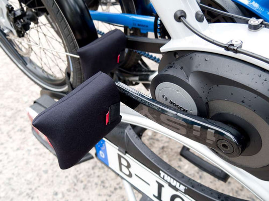 Fahrer transport scratch protection for pedals and frame clamp