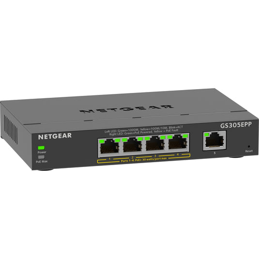 Netgear gs305epp switch (zwart)