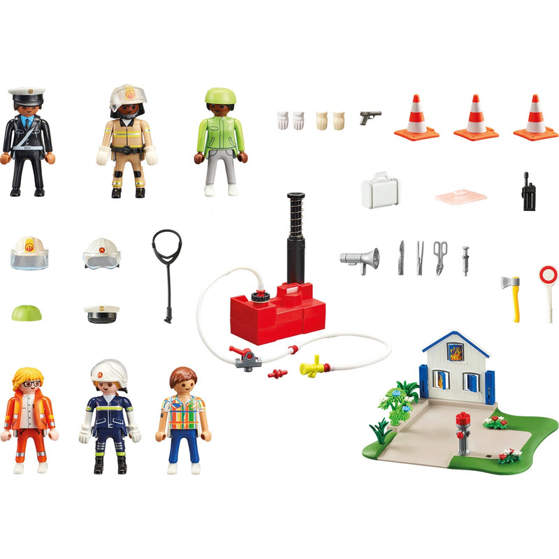 Load image into Gallery viewer, Playmobil figures - my figures: reddingsmissie constructiespeelgoed (70980)
