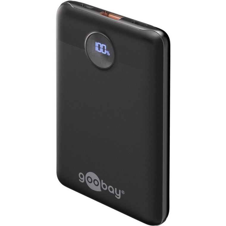 Load image into Gallery viewer, Goobay powerbank compact 10.000 mah (zwart, 10 ah, 1x usb-a, 1x usb-c, power delivery, quick charge)
