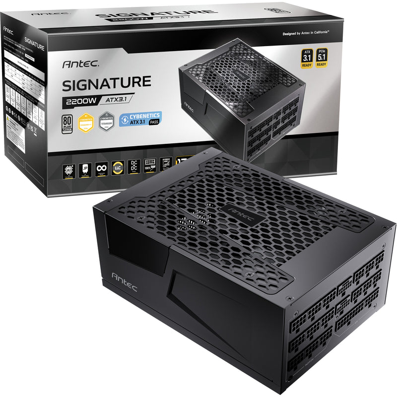 Load image into Gallery viewer, Antec signature 2200 platinum atx3.1 modulaire 2200 watt voeding (zwart, 2x 12v-2x6, 6x pcie)
