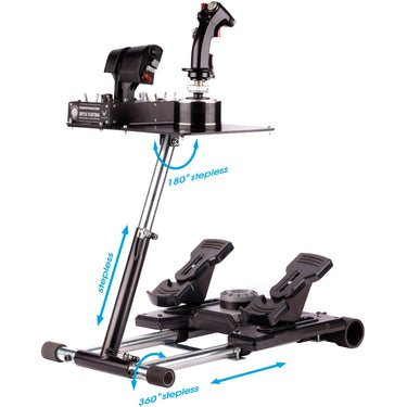 Wheel stand pro deluxe v2 thrustmaster hotas warth houder (zwart, voor thrustmaster hotas warthog, saitek x-55, x52, pro en x65)
