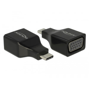 Delock usb-c naar vga (dp alt mode) adapter (zwart)
