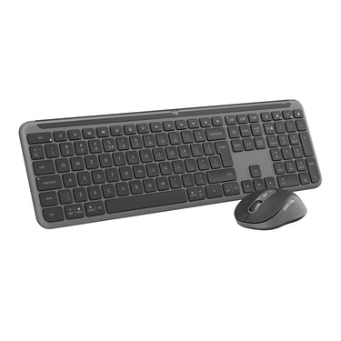Logitech mk950 signature slim draadloze desktopset (grafiet, us-international lay-out (qwerty), 400 - 4000 dpi)