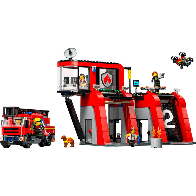 Load image into Gallery viewer, Lego city 60414 brandweerkazerne en brandweerauto
