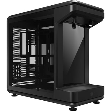 Cooler master masterframe 360 stage lcd midi tower behuizing (zwart | 2x usb-a | 1x usb-c | tempered glass)
