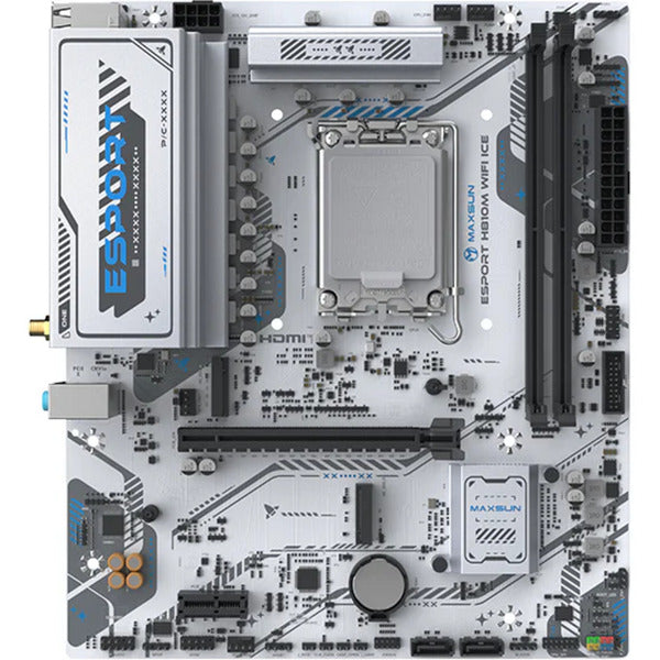 Afbeelding laden in galerijviewer, Maxsun ms-esport h810m wifi ice socket 1851 moederbord (wit, 2.5 gb-lan, wlan, bt, sound, µatx)
