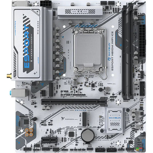 Maxsun ms-esport h810m wifi ice socket 1851 moederbord (wit, 2.5 gb-lan, wlan, bt, sound, µatx)