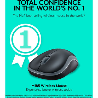 Logitech wireless mouse m185 (grijs, retail)