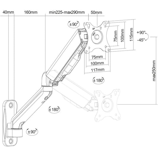 Neomounts by Newstar WL70-450BL11 tv wandsteun