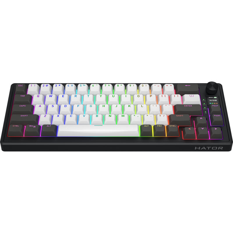 Load image into Gallery viewer, Hator skyfall pro wireless rgb mechanisch gaming toetsenbord (zwart, us lay-out (qwerty), hator aurum vanilla silent, 65%, rgb, double-shot pbt, hot-swap, 2.4ghz | bluetooth | usb-c)
