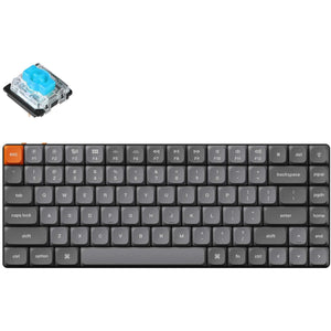 Keychron k3 max-h2, toetsenbord (zwart, us lay-out, gateron low profile 2.0 mechanical blue, rgb leds, 75%, double-shot pbt, hot swap, 2.4ghz | bluetooth 5.1 | usb-c)