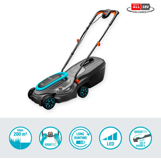Gardena powermax 32 18v p4a read grasmaaier accu incl. oplader 18 v snijbreedte max. 320 mm