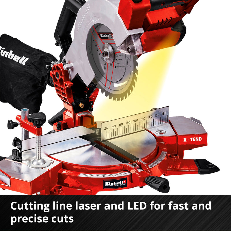 Load image into Gallery viewer, Einhell accu kap verstekzaag te-ms 18 210 li-solo afkort- en verstekzaag (rood zwart, accu en oplader niet inbegrepen)
