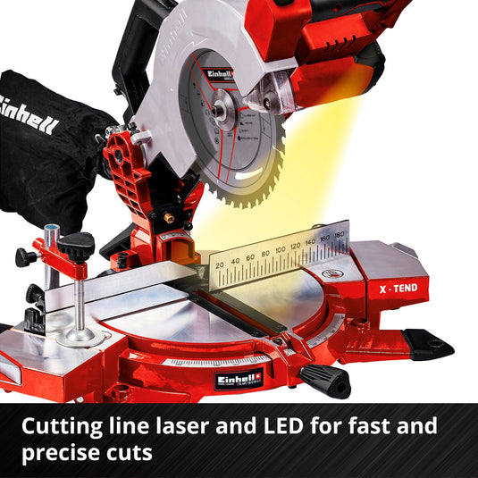 Einhell accu kap verstekzaag te-ms 18 210 li-solo afkort- en verstekzaag (rood zwart, accu en oplader niet inbegrepen)