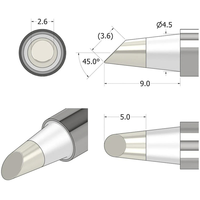 Load image into Gallery viewer, Ifixit fixhub soldeerpunt, conisch afgeschuind, 2,6 mm soldeerbout (zilver)
