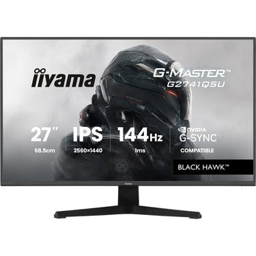 Iiyama g-master black hawk g2741qsu-b1 27 gaming monitor (zwart, hdmi, displayport, 2x usb-a, usb-b, 144 hz)