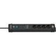 Brennenstuhl premium-line 60.000a stekkerdoos met overspanningsbeveiliging 4-voudig zwart 1,8m h05vv-f 3g1,5